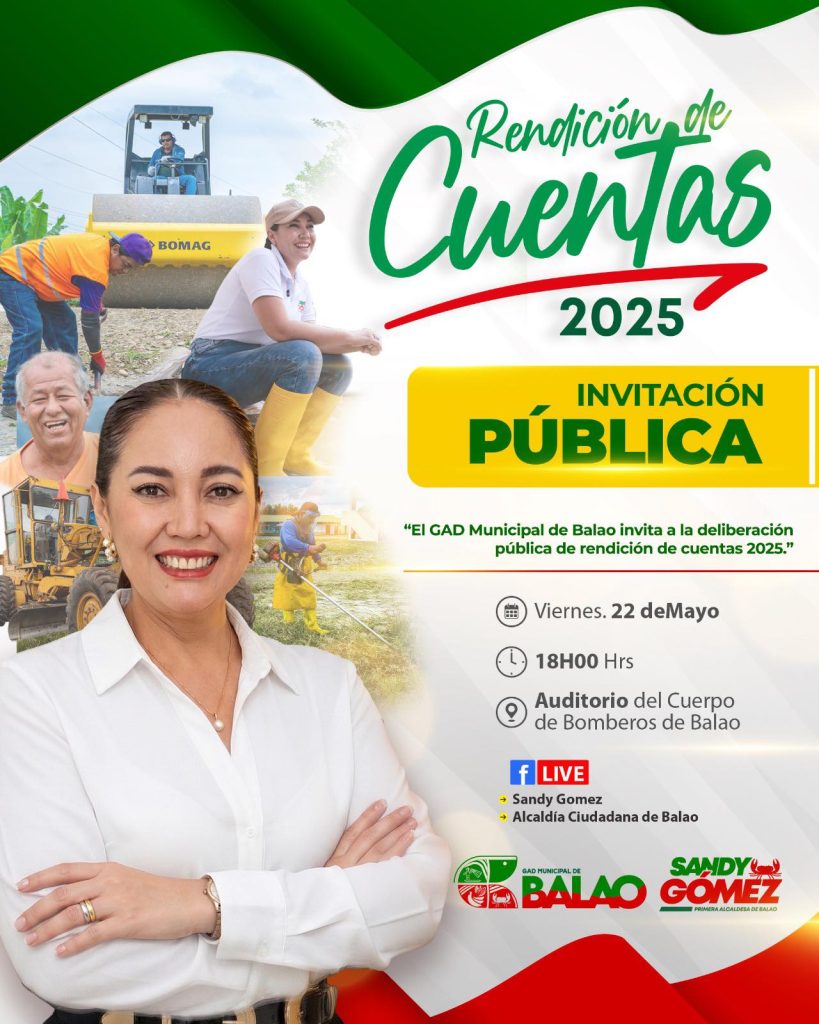 Balao convoca a rendición de cuentas para este viernes 22