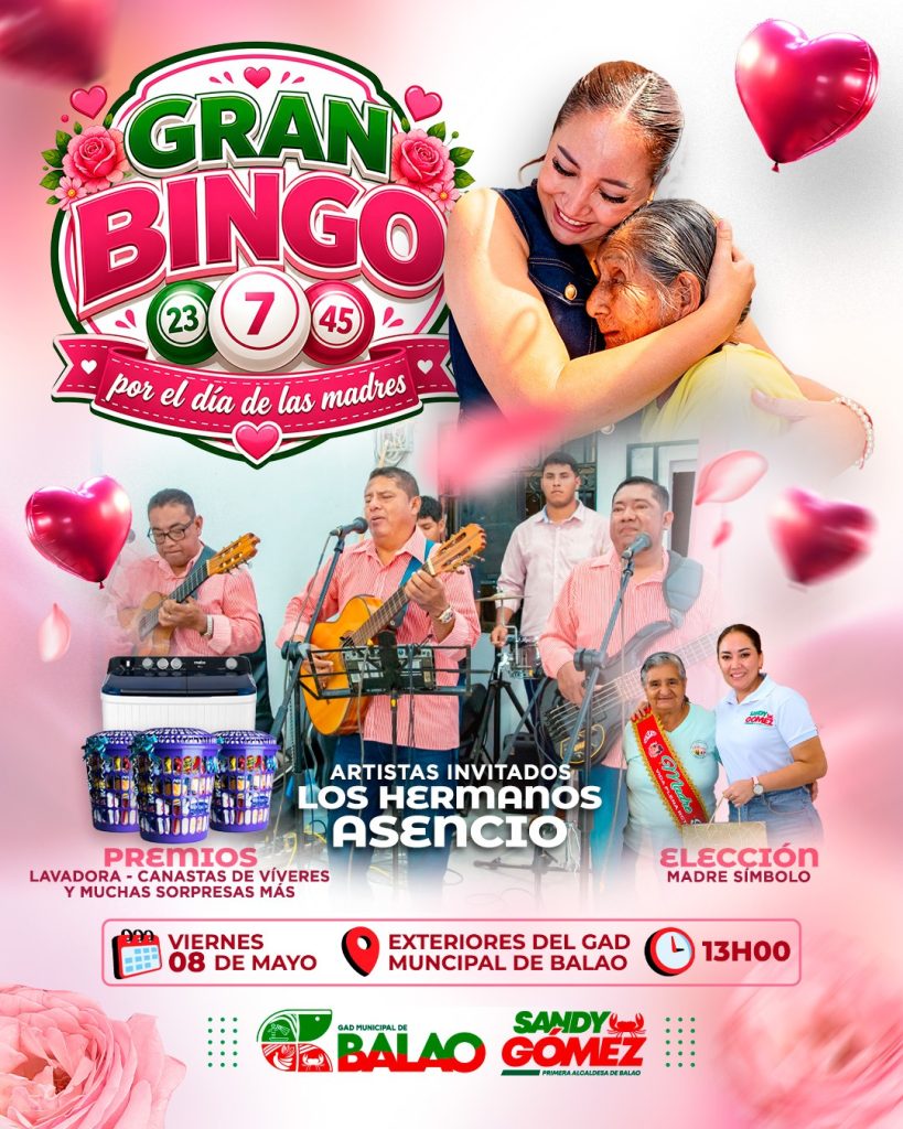 Bingo y show en vivo celebran a las madres en Balao