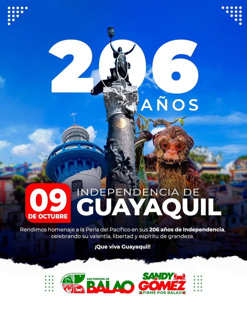 Balao rinde homenaje a los 206 años de Guayaquil con orgullo local